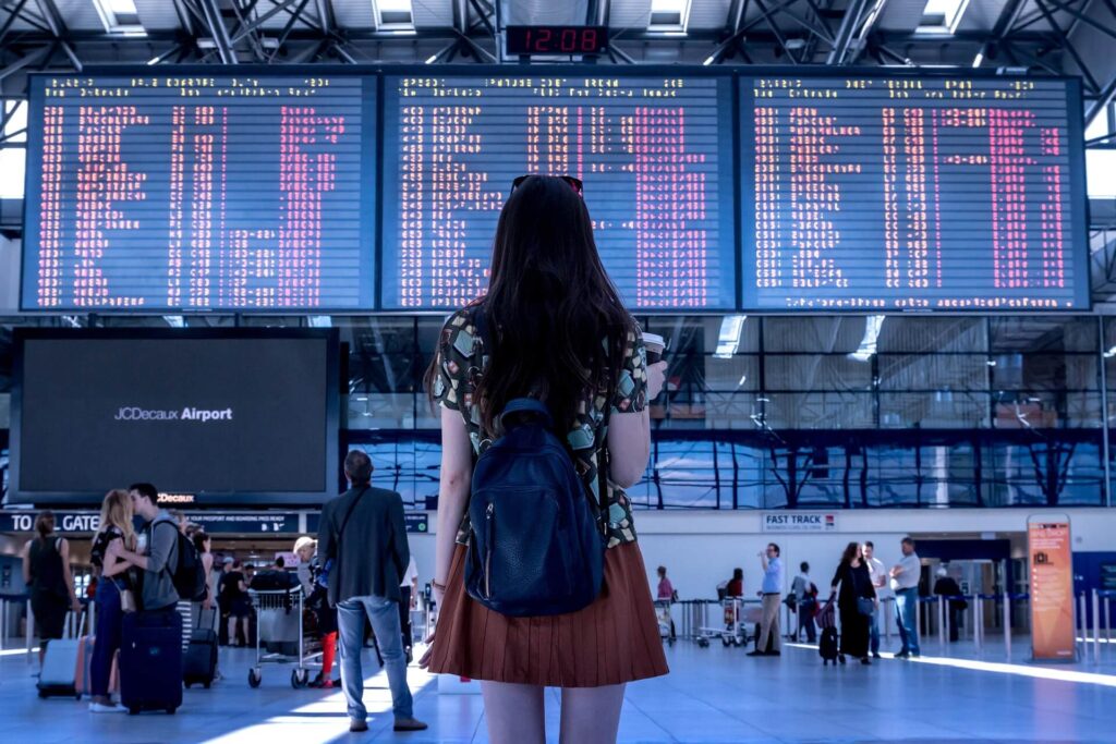 airport, girl